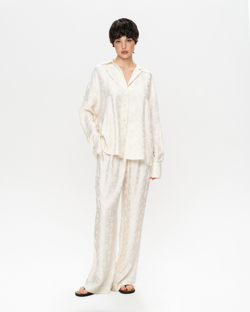 Брюки-палаццо из вискозы с цветочным узором