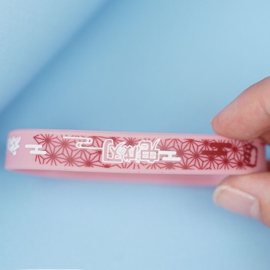 Браслет силиконовый "Demon Slayer" розовый