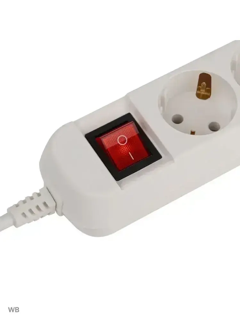 Удлинитель Intro UES330-W сетевой электрический бытовой с заземлением с выключателем 3 розетки, 3 м, ПВС 3х0,75мм2, 10А, белый