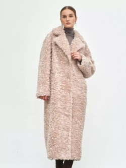 Шуба чебурашка длинная из овечьей шерсти, SilverFox (арт.S1072rm09bz)