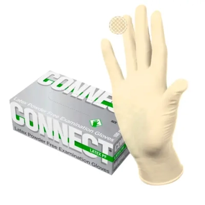 Перчатки латексные смотровые Connect нестерильные неопудренные текстурированные размер XS 50 пар