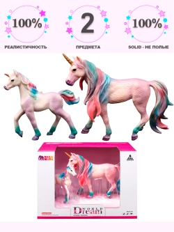 Набор фигурок животных Мир фэнтези Семья фиолетовых единорогов 2 шт