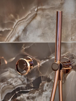 Cмеситель Gessi Anello, настенный, встраиваемый, без излива, на 1 потребителя, внешняя часть, цвет Warm Bronze Brushed PVD