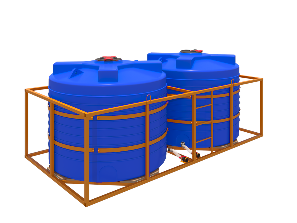 Кассета низкая 2*5000л СТАНДАРТ вода Политим 10000 л.(4350x2190x1770см;синий) - арт.560803