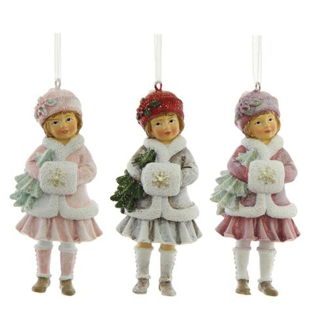 GAEM Украшение новогоднее "Девочка", L5 W3,5 H11 см, 3в.