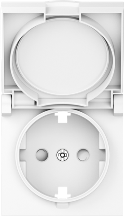 Накладка для розетки Schuko с заземлением, с крышкой, 16A 250 В~, глянцевый белый, серия A07