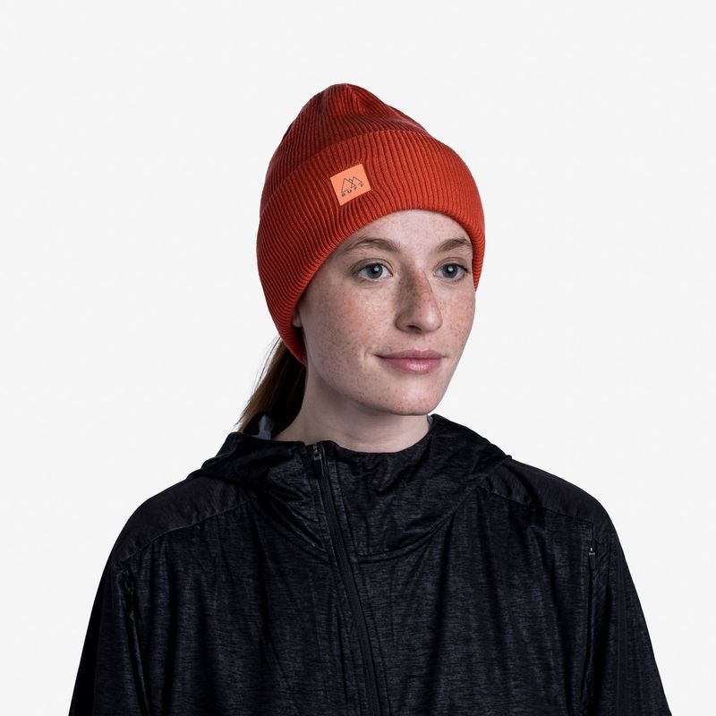 Шапка Buff Crossknit Hat Solid Fire Фото 2