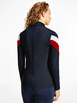 Женская теннисная куртка Tommy Hilfiger Slim Full Zip Top LS - desert sky/primary red