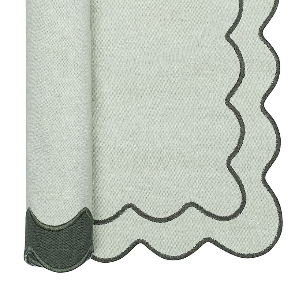 Салфетка под приборы с контрастным кантом зеленого цвета из коллекции Trendy Ruffles, 35х45 см