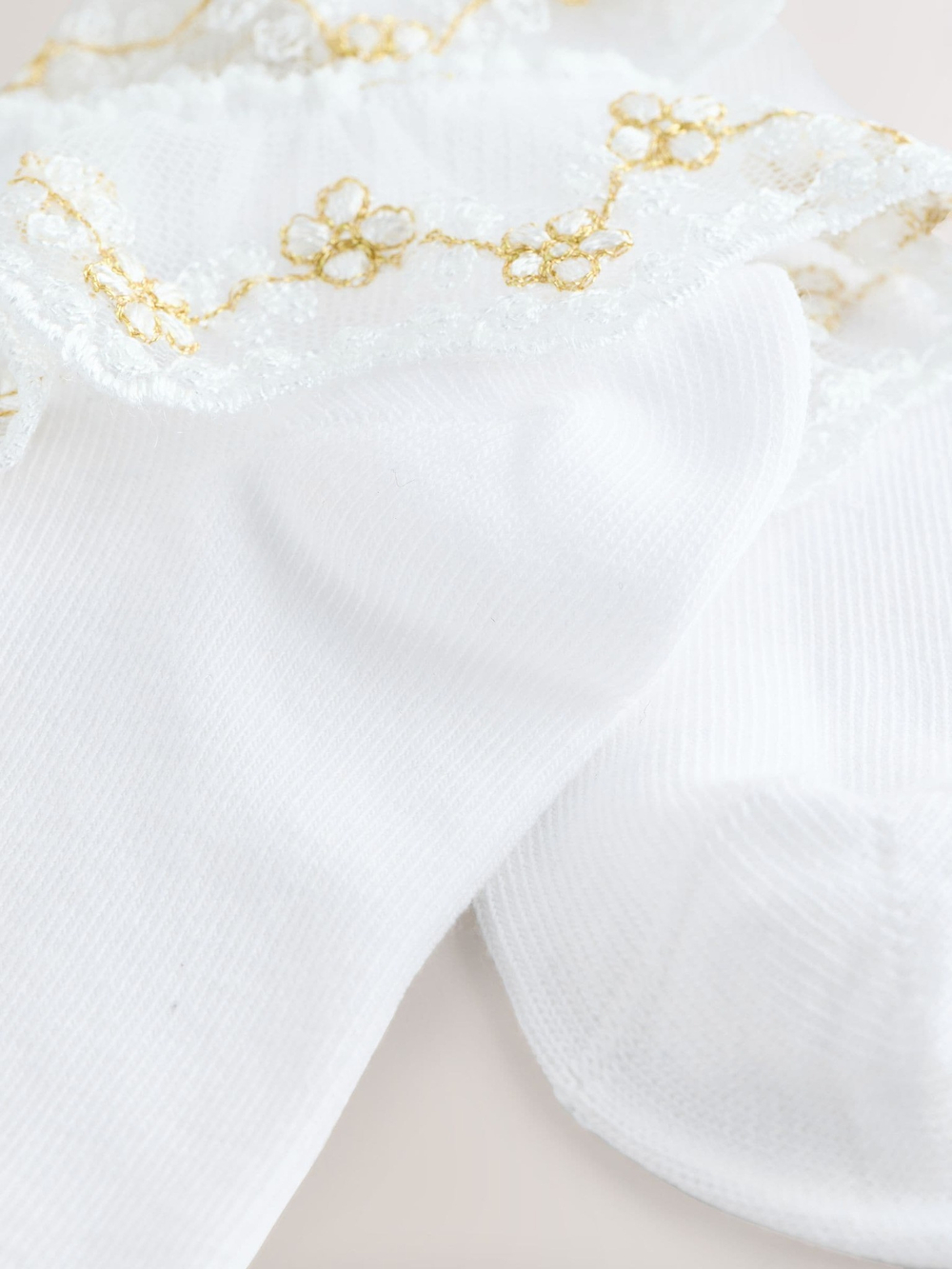 Носки хлопковые с рюшами для девочки Next AU2-573, 2 шт., Белый