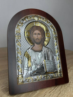 Спаситель, икона арочная, красное дерево 150х200