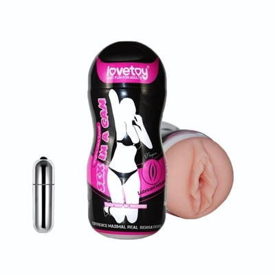 Мастурбатор-вагина Sex In A Can Vibra Vagina Tunnel (Цвет: телесный)