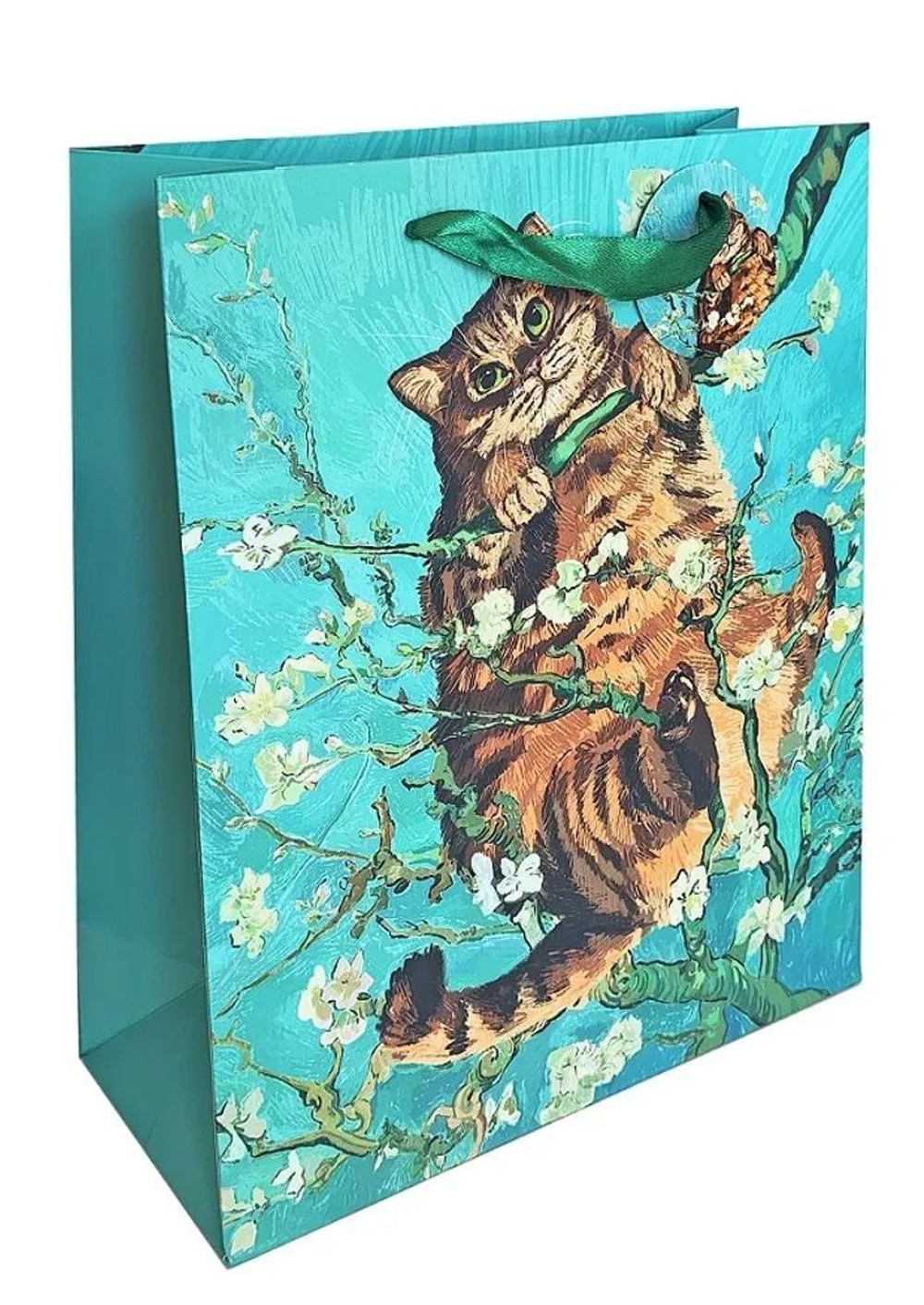 Пакет подар. бумажн. 26*32*12 см 210 гр/м2 В стиле Ван Гога. Цветы, мат.лам