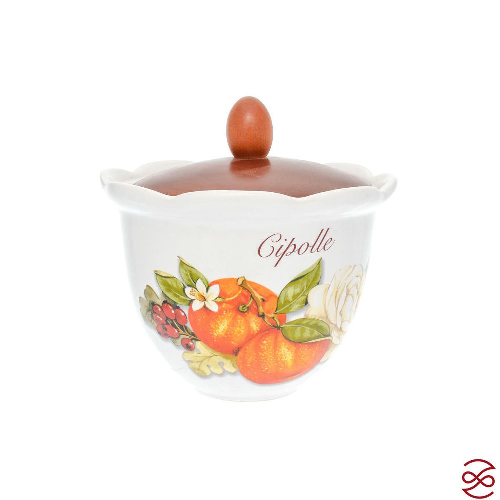 Банка с деревянной крышкой NUOVA CER Апельсин 16см