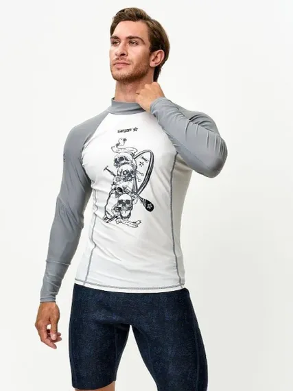 Футболка рашгард лонгслив Sargan Скелетон-Сап UPF 50+ серый
