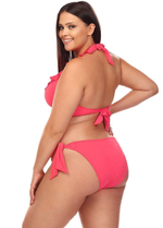 Кокетливый раздельный купальник plus size (Размер: 80D/40) (Цвет: розовый)