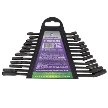 Набор ключей комбинированных 12пр. Помощник 5124MP Black