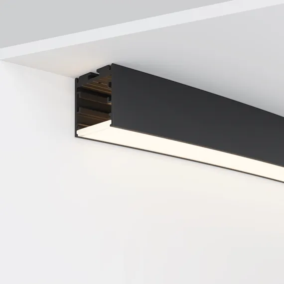 Радиусный профиль 35x35 D3000мм 1/8 круга черный Led Strip alm-3535r-b-d-45°-3m