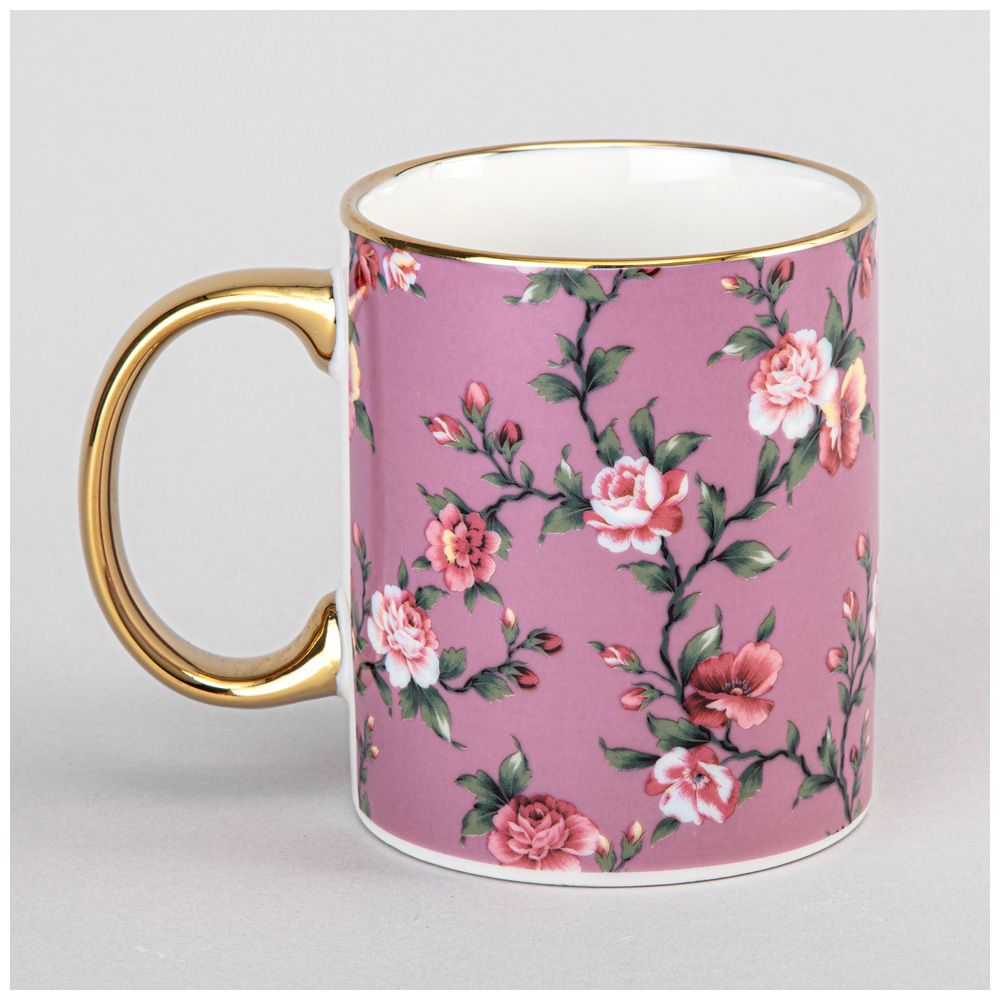 КРУЖКА LEFARD 340МЛ РОЗОВАЯ ЦВЕТЫ МАЛ УП=12ШТ