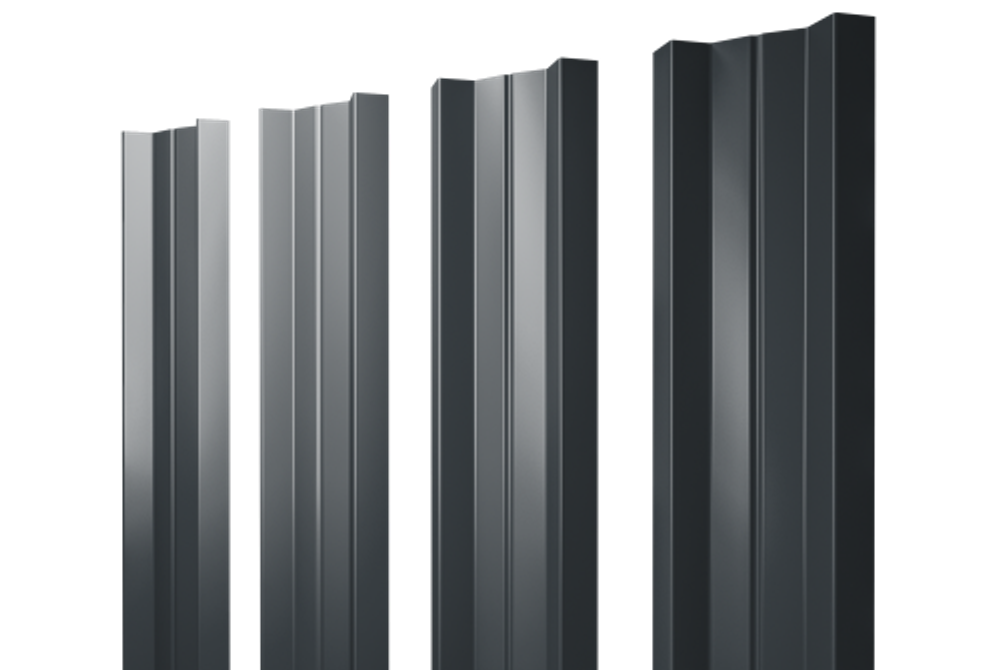 Штакетник М-образный А с прямым резом 0,5 PurLite Matt RAL 7016 антрацитово-серый