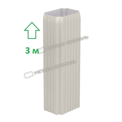 Труба водосточная прямая 76*102*3000 (ПЛ-02-9010-0,5) белая