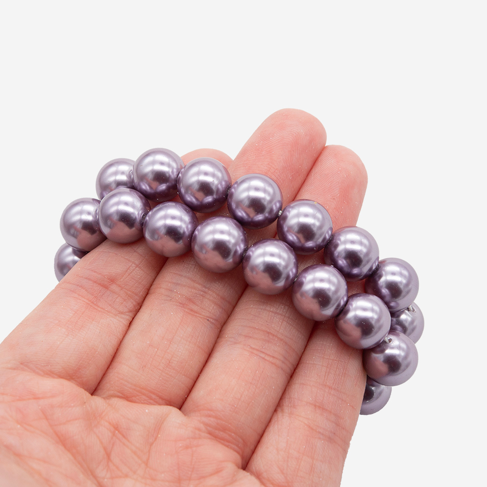 Хрустальный жемчуг, оттенок "PurpleAsh", шар 10мм, улучшенное покрытие