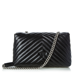 LADY LOVE BAG PUFF - black silver