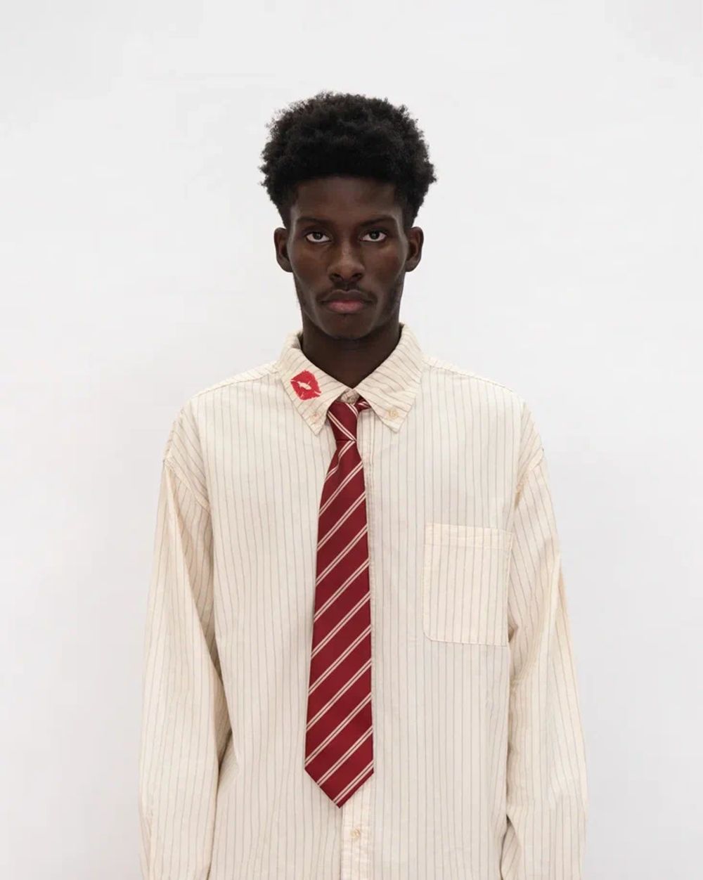 Галстук Ovum Striped Deep cardinal