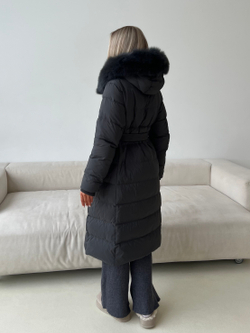 Пуховик Fresh макси графит