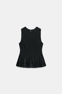 ZARA ТОП БЕЗ РУКАВОВ, ЧЕРНЫЙ