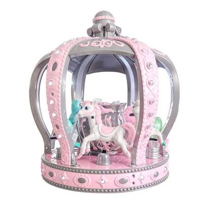Детская электрическая карусель «Корона Принцессы» розовая, 8 мест