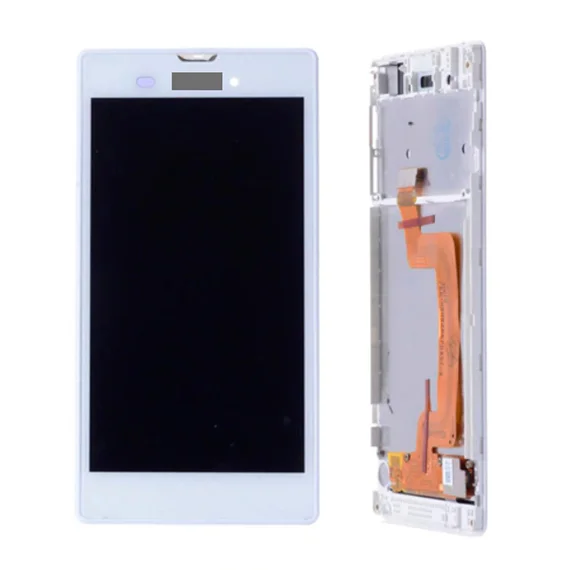Дисплей для Sony T3 в сборе с тачскрином на рамке (White)