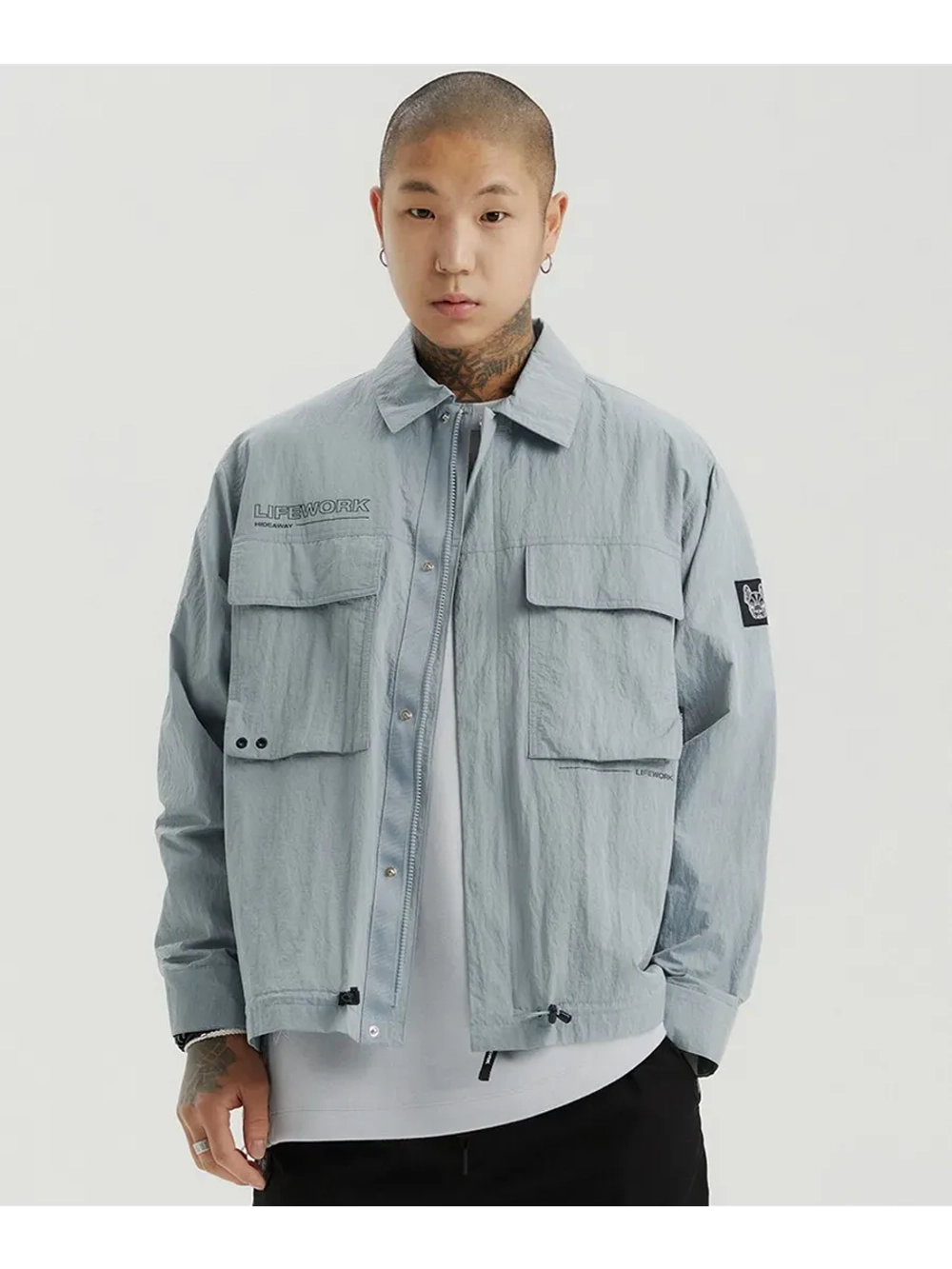 Куртка-рубашка из нейлона с карманами