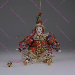 Ёлочная игрушка Сидячий клоун