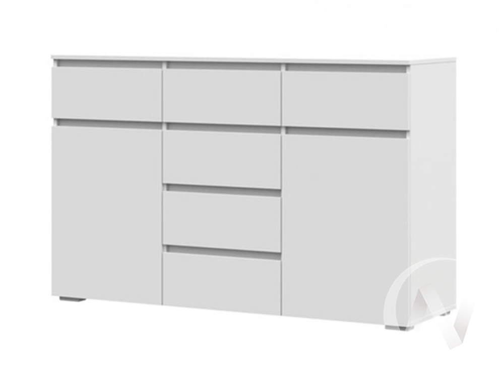 Комод 6 ящиков КМ 05 МС Хелен ЛДСП (белый/белый шагрень)