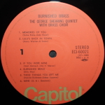 The George Shearing Quintet With Brass Choir / Burnished Brass (LP)