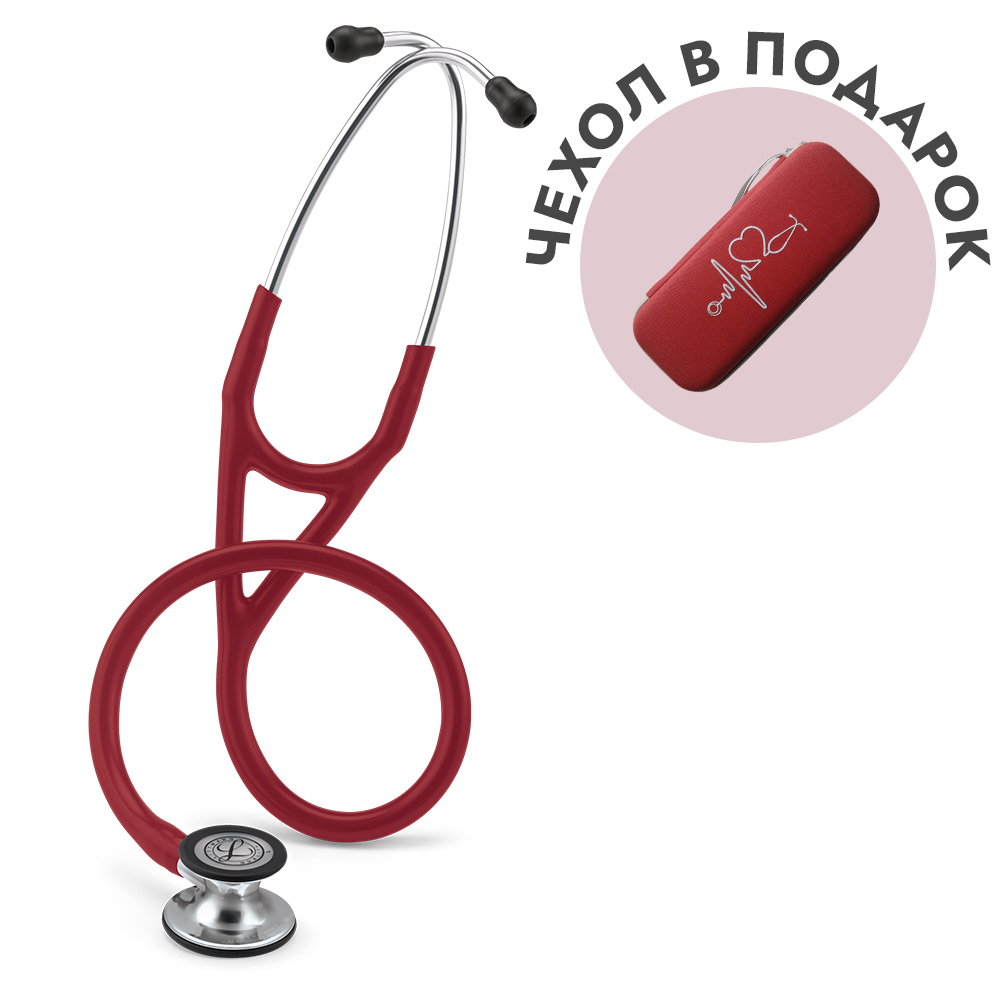 Стетоскоп Littmann Cardiology IV, бордовый, зеркальная акустическая головка (6170)