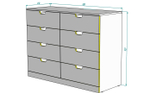 Комод NORDLI 8 120x90 см (МДФ) Белый DM635-6 120*45*90 см, Белый   Фиеста