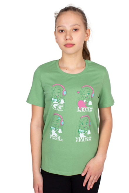 Л3055-7531 оливковый футболка для девочки.