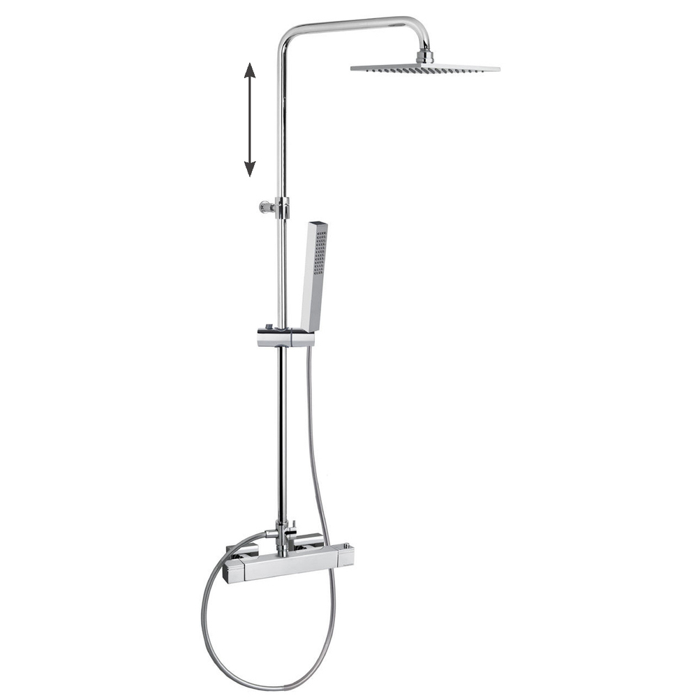 Душевая термостатическая система без излива с регулировкой высоты KUATRO 4754RK250