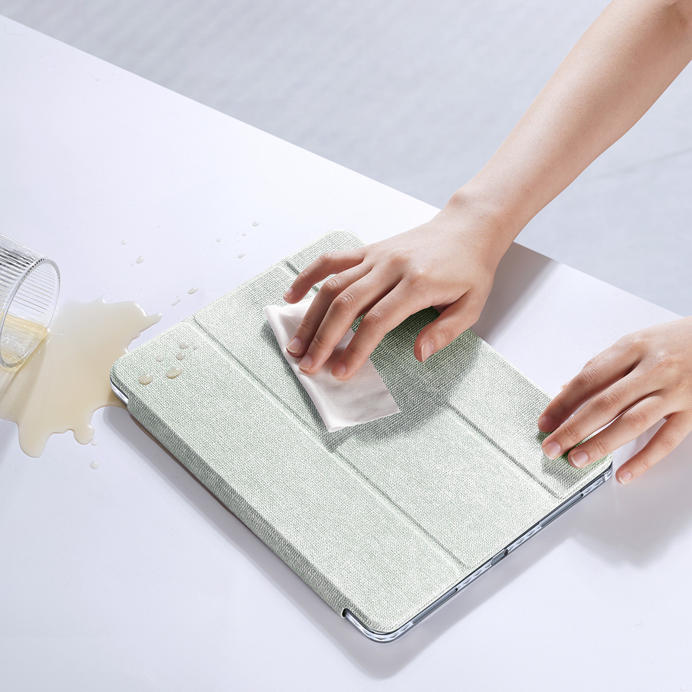 Чехол книжка зеленого цвета от Dux Ducis для Apple iPad Pro 13 с 2024 года, серия Unid Series Case, с держателем Apple Pencil и функцией автоматического перехода в спящий режим