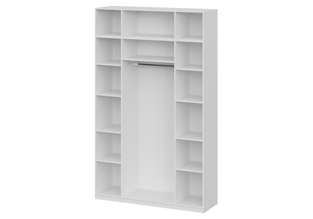 Шкаф Woodville Даиго с антресолью белый текстурный комплектация 3