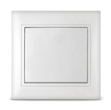 Выключатель одноклавишный "UNIVersal" серия "Севиль", с/у, 10А, 220В, белый (еврослот) (HU2143)