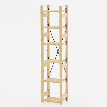 Стеллаж деревянный напольный с 6 полками Икеа ИВАР IVAR 179х48х30 см, узкий стеллаж для хранения книг и игрушек, для цветов на балкон из массива сосны