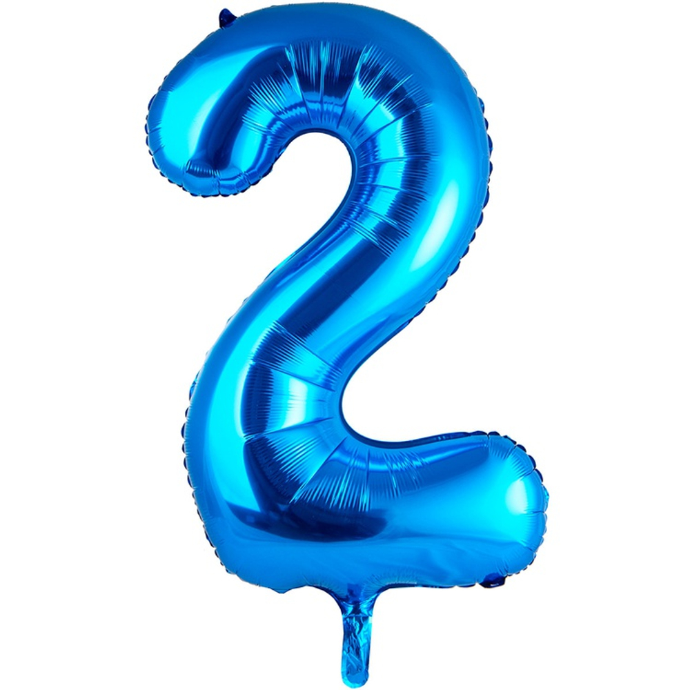 Шар фольгированный Цифра 2 105 см (Синий)
