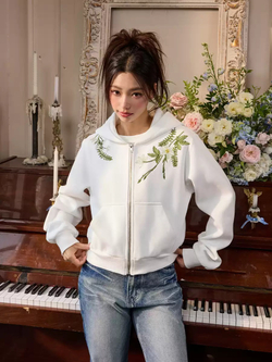 Женское худи HARSHandCRUEL "Flowers" Cropped Zip Hoodie