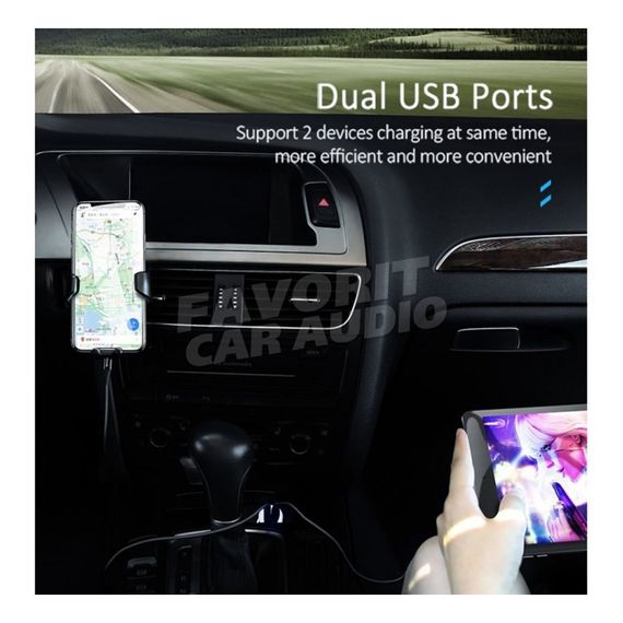 АЗУ 2USB Usams US-CC055 C8 3100mAh пластик чёрный