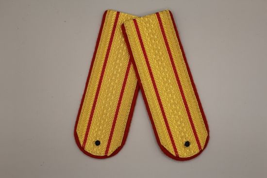 Погоны "Полиция МВД" парадные золотые с 2 красными просветами (картон)