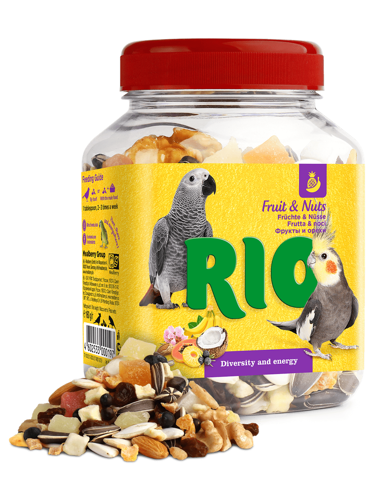 Rio 160г Лакомство для птиц Фруктово-ореховая смесь для средних и крупных попугаев