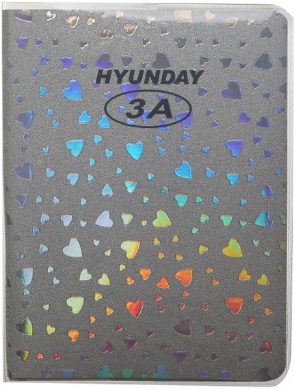 Bloknot \ Блокнот \ Notebook Блокнот Hyunday 3a с блестками - белый с серебристыми элементами